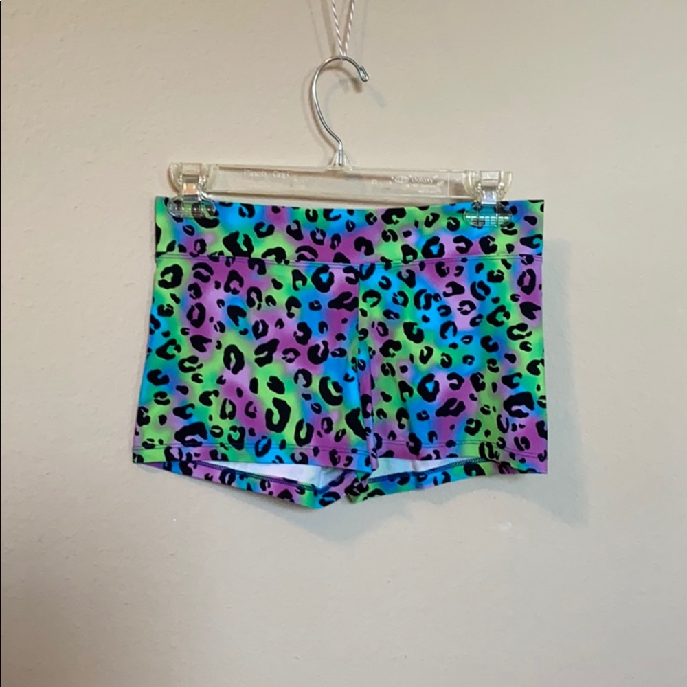 Multicolor Leopard Print Spandex Short/Booty Short